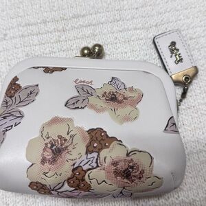 Coach White Floral Clutch